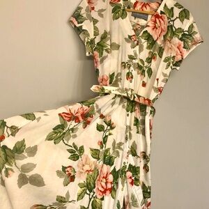 Vintage 100% cotton button up dress, medium